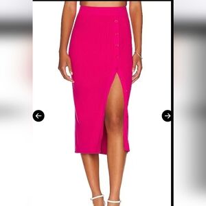 LITA By CIARA Side Button Rib Skirt In Pink Size is S